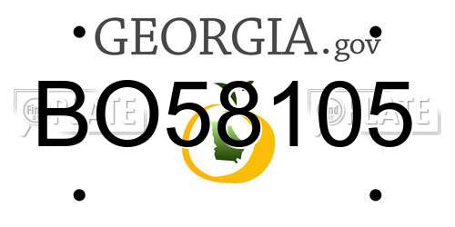 BO58105 Georgia License Plate