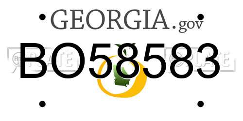 BO58583 Georgia License Plate