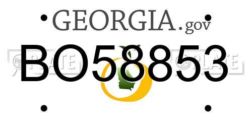 BO58853 Georgia License Plate