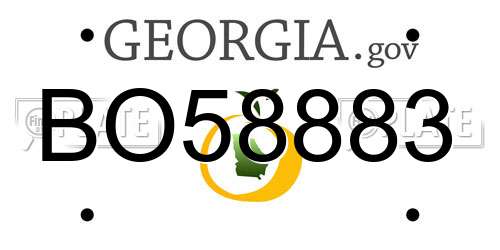 BO58883 Georgia License Plate