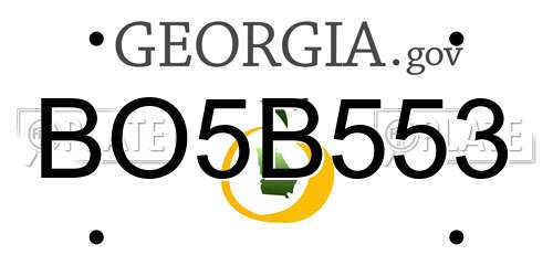BO5B553 Georgia License Plate