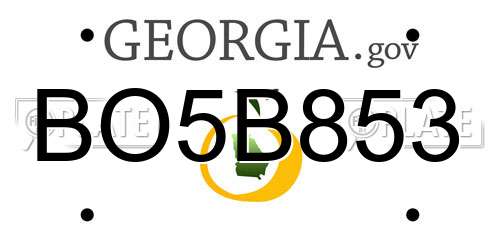 BO5B853 Georgia License Plate