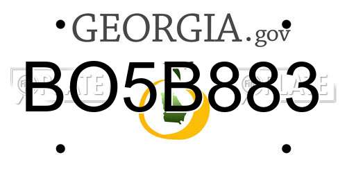 BO5B883 Georgia License Plate