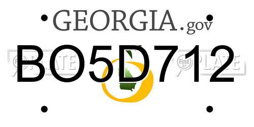BO5D712 Georgia License Plate
