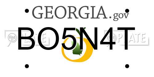 BO5N4T Georgia License Plate