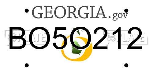 BO5O212 Georgia License Plate
