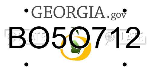 BO5O712 Georgia License Plate
