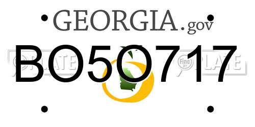 BO5O717 Georgia License Plate
