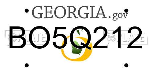 BO5Q212 Georgia License Plate