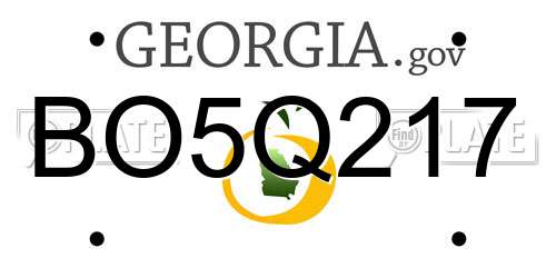 BO5Q217 Georgia License Plate