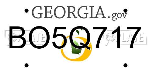 BO5Q717 Georgia License Plate