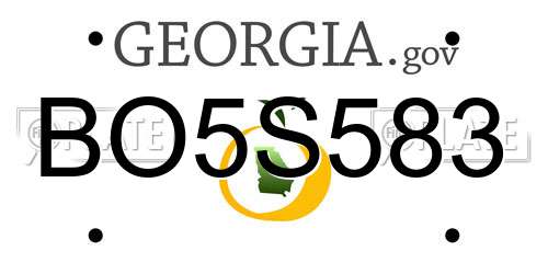BO5S583 Georgia License Plate