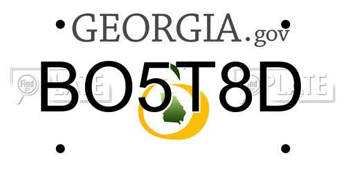 BO5T8D Georgia License Plate
