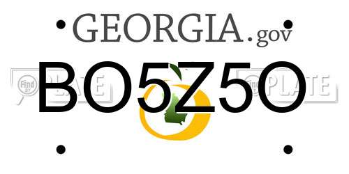 BO5Z5O Georgia License Plate