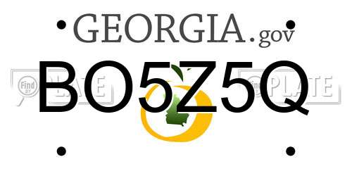 BO5Z5Q Georgia License Plate