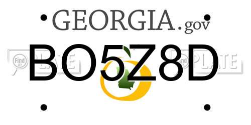 BO5Z8D Georgia License Plate
