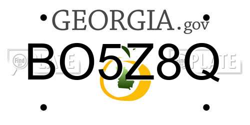 BO5Z8Q Georgia License Plate