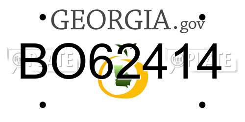 BO62414 Georgia License Plate
