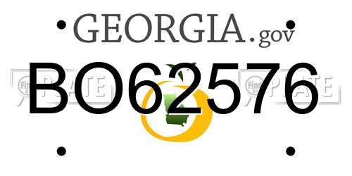 BO62576 Georgia License Plate