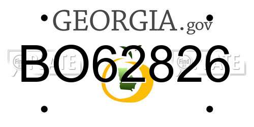 BO62826 Georgia License Plate