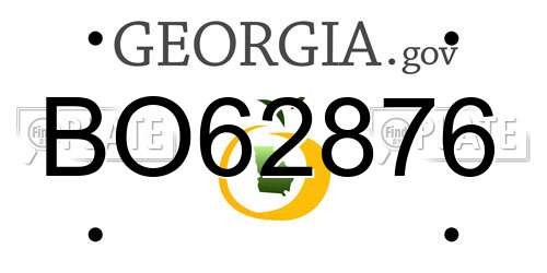 BO62876 Georgia License Plate