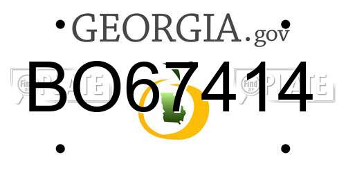 BO67414 Georgia License Plate