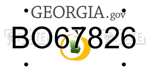 BO67826 Georgia License Plate