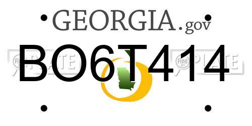 BO6T414 Georgia License Plate