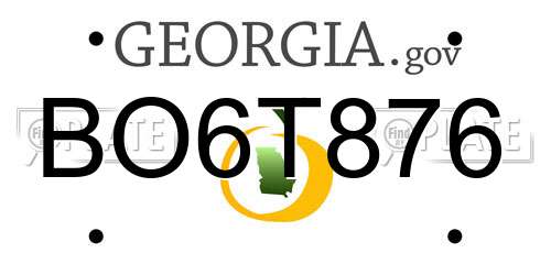 BO6T876 Georgia License Plate
