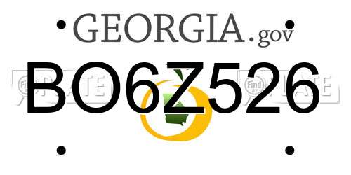 BO6Z526 Georgia License Plate