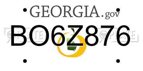 BO6Z876 Georgia License Plate