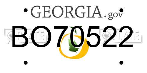 BO70522 Georgia License Plate