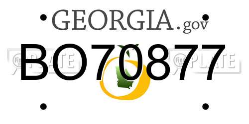 BO70877 Georgia License Plate