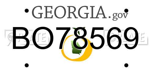 BO78569 Georgia License Plate