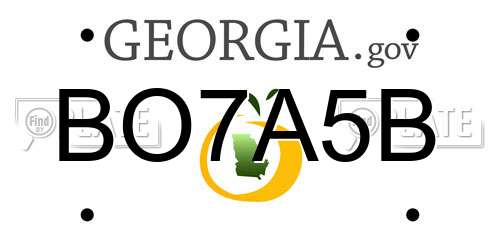 BO7A5B Georgia License Plate