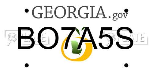 BO7A5S Georgia License Plate