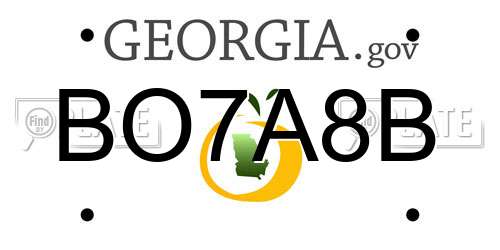 BO7A8B Georgia License Plate