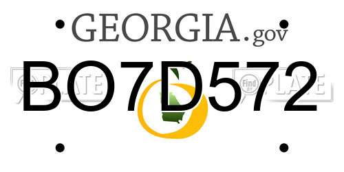BO7D572 Georgia License Plate