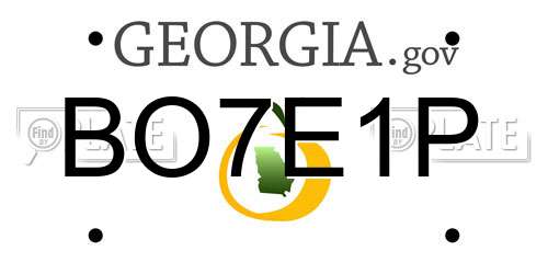 BO7E1P Georgia License Plate
