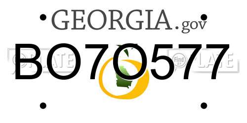 BO7O577 Georgia License Plate