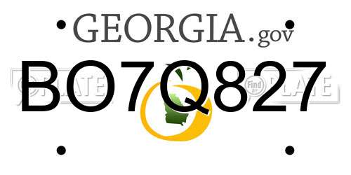 BO7Q827 Georgia License Plate