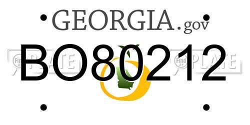 BO80212 Georgia License Plate