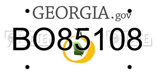 BO85108 Georgia License Plate