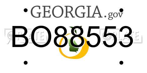 BO88553 Georgia License Plate