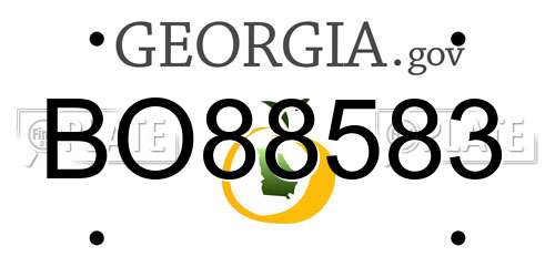 BO88583 Georgia License Plate
