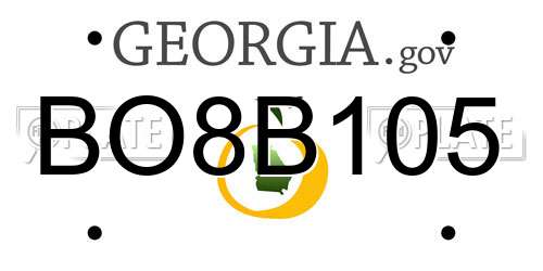 BO8B105 Georgia License Plate