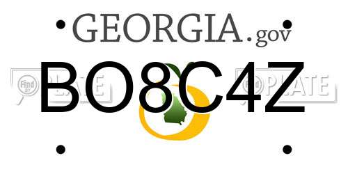 BO8C4Z Georgia License Plate