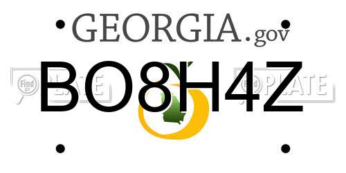 BO8H4Z Georgia License Plate