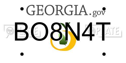 BO8N4T Georgia License Plate