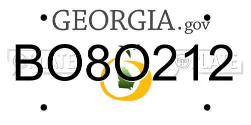 BO8O212 Georgia License Plate